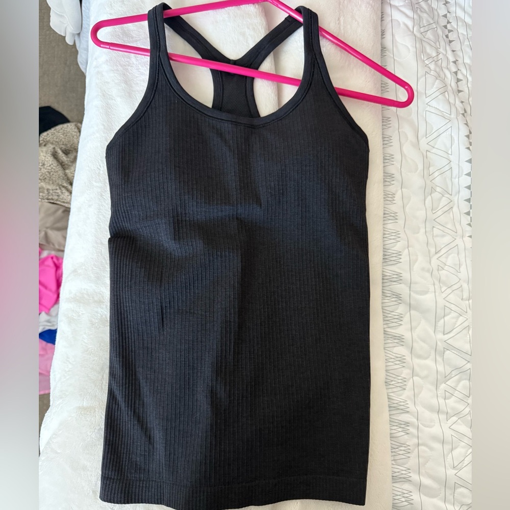 lululemon ebb-to-street tank top size 6 black